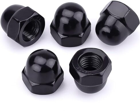 M8-1.25 Hex Head Acorn Cap Nuts, 304 Stainless Steel 18-8 Hexagon Head Acorn Dome Cap Nuts, Black Oxide Finish, Hex Drive, 10 PCS in Saudi Arabia