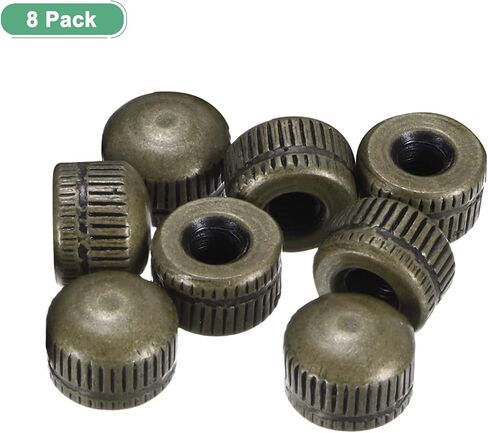8-Pack Threaded Cap Nuts, M4x11mm Screw Caps for Light Fixture, Female Knurled Knob Nut for Ceiling Light Cover Replacement/Decorative Lamp Parts, Acorn Screw Top [Bronze Tone] in Saudi Arabia