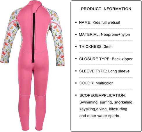 Dehai Wetsuit Kids for Boys Girls Toddler Youth 3mm Neoprene الظهر الكامل بدلة رطبة الأطفال السوستة الأمامية السحابية Shorty Thermal Swimsuit in Kuwait
