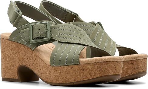 Clarks Women's Nerisa West Heeled Sandal ، Navy Nubuck ، 6.5 in Kuwait