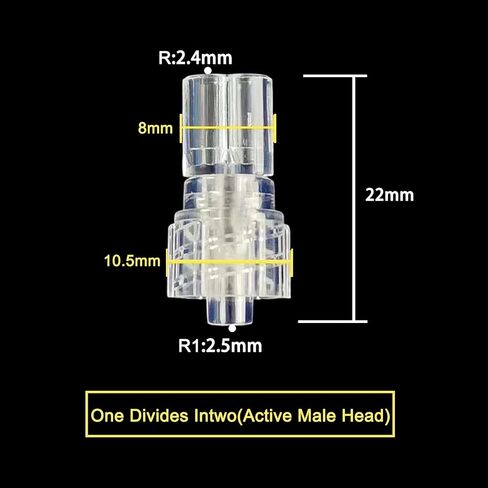 20 PCS Luer Multi-Port Conversion Connector - Luer Lock Male Connector, Medical Grade Luer Lock 3-Way Manifold & Flow Splitter, Multi-Line Hub for Laboratory Peristaltic Pumps. in Kuwait