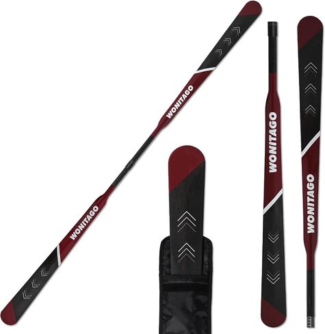 Kayak Paddle Lightweight Full Carbon Fiber Greenland Paddle with Paddle Bag, Adjustable Greenland Kayak Paddles, Black in Saudi Arabia