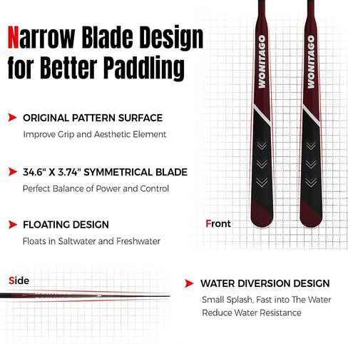 Kayak Paddle Lightweight Full Carbon Fiber Greenland Paddle with Paddle Bag, Adjustable Greenland Kayak Paddles, Black in Saudi Arabia