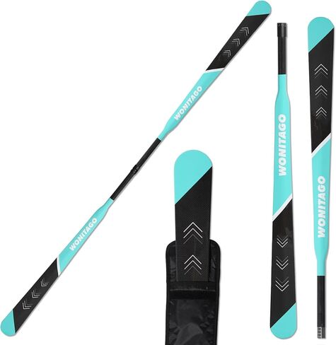 Kayak Paddle Lightweight Full Carbon Fiber Greenland Paddle with Paddle Bag, Adjustable Greenland Kayak Paddles, Black in Kuwait