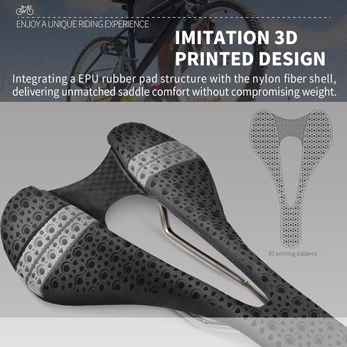 تقليد 3D المطبوعة دراجة الطريق سرج | مقعد دراجة BMX مريح | مقعد دراجة جبلي خفيف الوزن مع تصميم مريح ، امتصاص الصدمات والتنفس (A-1) in Saudi Arabia