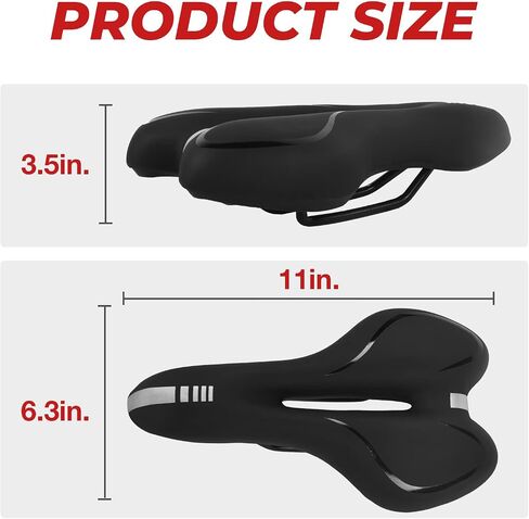 Comfort Bike Seat Cushion Wide Padded Bicycle Saddle for Exercise and Road Bicycle Replacement Comfort Bicycle Seat Cushion for Men and Women Soft Bike Cushion Fit for Fit for Indoor/Outdoor in Saudi Arabia