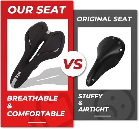 Comfort Bike Seat Cushion Wide Padded Bicycle Saddle for Exercise and Road Bicycle Replacement Comfort Bicycle Seat Cushion for Men and Women Soft Bike Cushion Fit for Fit for Indoor/Outdoor in Saudi Arabia