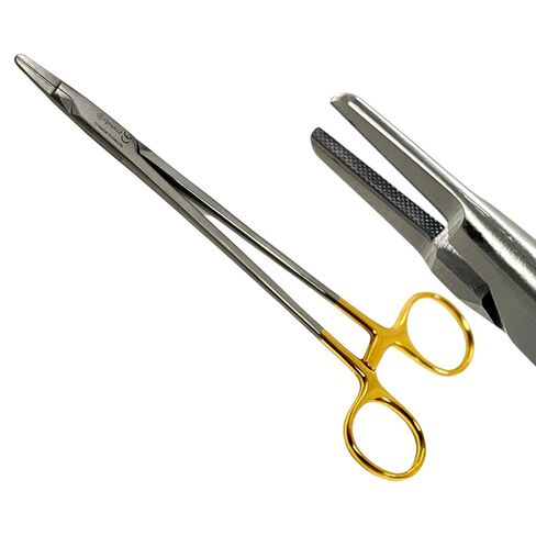 8in TC Ryder Needle Holder with Gold Handle, Tungsten Carbide Inserted Jaws Needle Driver - German Stainless Steel Dental in Saudi Arabia