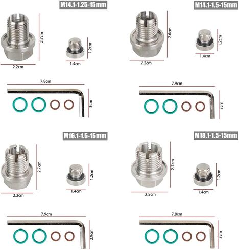 M12.1-1.25/1.5/1.75 M14 M16 M18 X 15mm Oil Drain Plug Oversize Stainless Steel Self Tapping Oil Pan Thread Repair Kit(M12.1 to 1.25) in Saudi Arabia