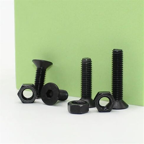 Countersunk Flat Head Hex Bolt Nut Set Kit M2 M3 M4 M5 M6 Black Grade 10.9 Steel Hexagon Hexagon Socket Head Allen Screw (M2 (482pcs)) in Saudi Arabia