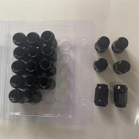 20 PCS عجلات سوداء مغلقة الانتفاخ الجوز جوز المكسرات M12x1.25 ، M12x1.5 ، M14x1.5،1/2-20 "، Hex 19mm ، ارتفاع 35 مم عجلة (1-2-20) in Kuwait