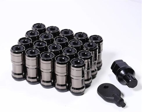 M12xp1.25/ m12xp1.5 مكسرات سباق العجلات المخفية عجلات الصلب القفل الصلب القفل جوتس حافة حافة مغلقة 20pcs/ set (rs2025d-black) in Saudi Arabia