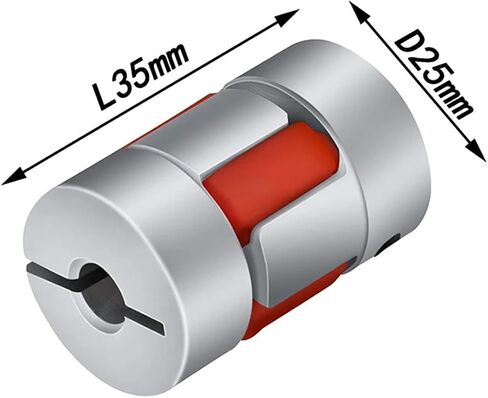 D25L35 COUPLER D25 L35 Three Jaw Aluminium Plum Moxible Dailing Motor Motor Connector Densible Acpler 5/6/6.35/8/10/12mm 1pcs (6x10) in Saudi Arabia