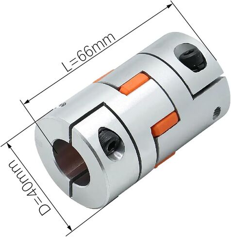 LF Three Jaw D40L66 Coupler Aluminium Plum Flexible Shaft Coupling Stepper Motor Connector CNC 8/10/12/12.7/14/16/20/22mm 1Pcs(12.7x16) in Saudi Arabia