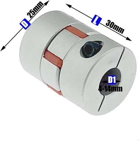 D25L30 DOUPLER D25 L30 Three Jaw Aluminium Plum Moxible Compling Motor Connector Densible Acpler 5/6/65/8/10/12mm 1pcs (6x14) in Saudi Arabia