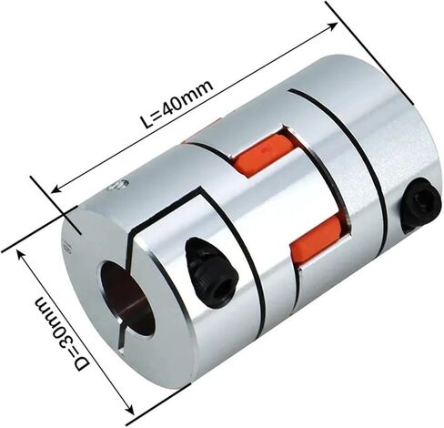 LF Six Jaw D30L40 Coupler الألومنيوم البرقوق المرن اقتران توصيل السهول موصل السهول CNC 6/6.35/8/10/12.7/14/16mm 1pcs (6.35x10) in Kuwait