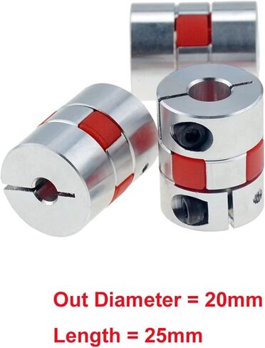 2PCS XB Coupler D20L25 COUPLER D20 L25 الألومنيوم البرقوق المرن موصل موصل موصل محرك الصلبة 6/6.35/8/10/مم (4x4) in Saudi Arabia