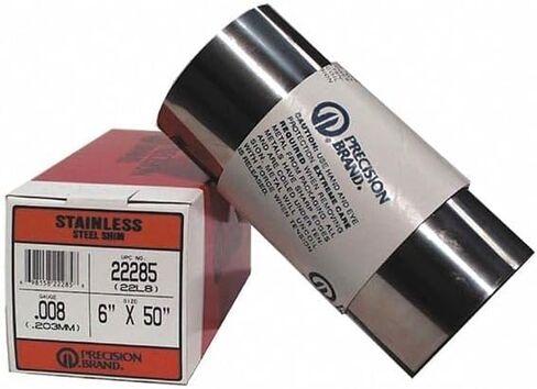 Precision Brand 22150/22L2 - Roll Shim Stock, Inch, 0.002", 0.051mm, 50", 6", Stainless Steel in Saudi Arabia