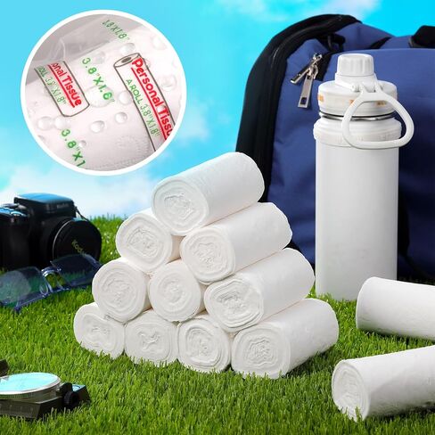 12 Pack Travel Toilet Paper to Go Packs Convenient Plastic Dispenser Soft Tissue Rolls Portable Packable Camp Tissue Soft Coreless Travel Size Toilet Paper for Camping Hiking Outdoor in Saudi Arabia