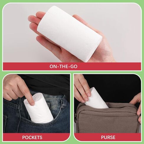 12 Pack Travel Toilet Paper to Go Packs Convenient Plastic Dispenser Soft Tissue Rolls Portable Packable Camp Tissue Soft Coreless Travel Size Toilet Paper for Camping Hiking Outdoor in Saudi Arabia