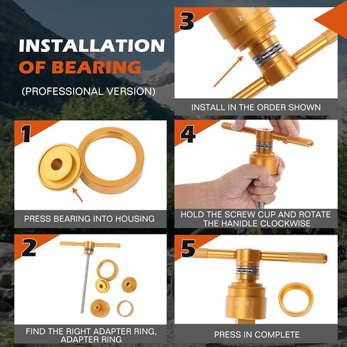 Bicycle Bottom Bracket Removal Installation Tool Kit, Bearing Press Tool,Bike Bottom Bracket Remover,Suitable for BB86/BB30/BB91/BB92 and More in Saudi Arabia