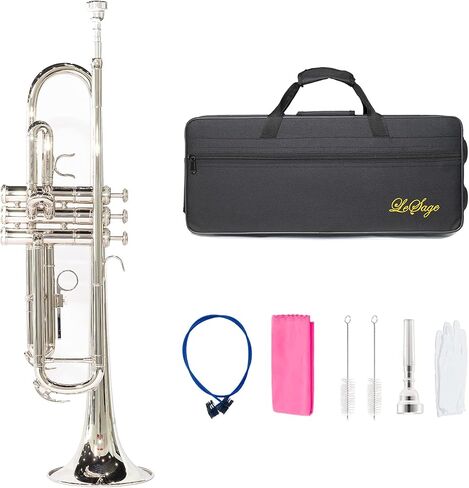 LeSage Student Trumpets Standard Bb Brass Trumpet for Beginner Black Trumpet b Flat with 7c Mouthpiece in Kuwait