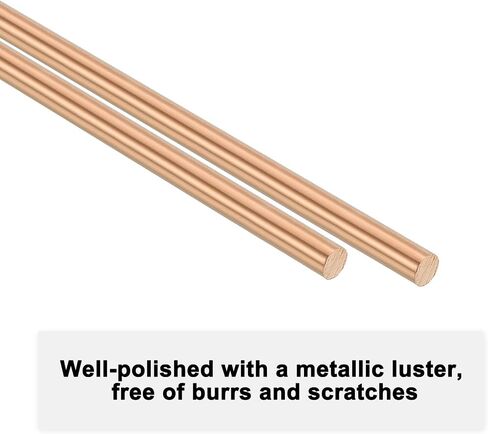 2 عبوة النحاس ROD ROD 5MM ديا. 9.84 بوصة الطول T2 مخزون قضيب المخرطة قضيب الصلبة للحرف المعدنية DIY/البستنة/الصناعة/الديكور أنبوب النحاس النقي in Saudi Arabia