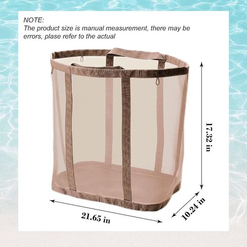 Heavy-Duty Mesh Beach Bag - Tear-Resistant Foldable Tote for Sand Toys, Pool & Travel, Multi-Color in Kuwait