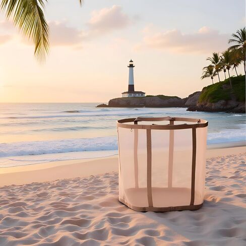 Heavy-Duty Mesh Beach Bag - Tear-Resistant Foldable Tote for Sand Toys, Pool & Travel, Multi-Color in Kuwait