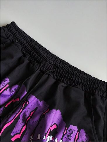 Men's Skeleton Gothic Track Shorts Butterfly Printed Drawstring Designer Athletic Bottoms White Heart Small in Kuwait