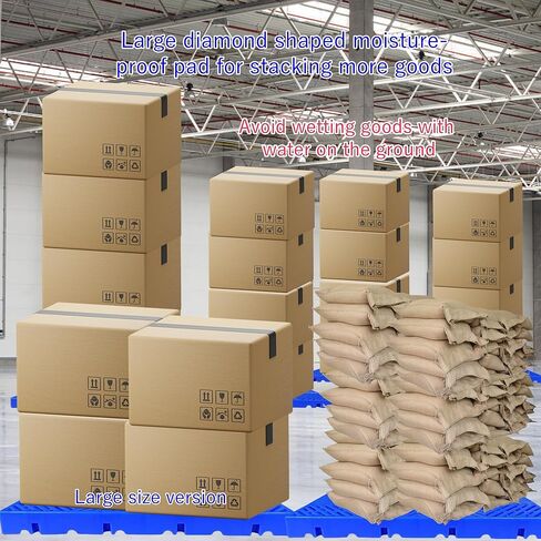 2pcs البليت المعينات الحرة الربقية 23.6x11.8x1.18in سعة التحميل 4500 رطل ، منصة بلاستيكية مناسبة للمنزل ، أرضيات الحيوانات الأليفة ، مستودعات التراص شحن - منصات للبيع تجنب البضائع الرطبة قدر الإمكان in Kuwait