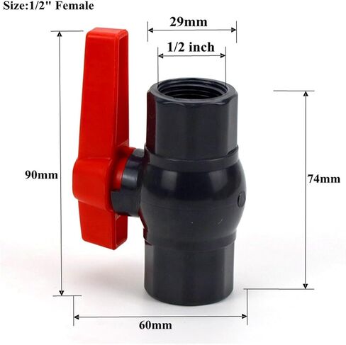 موصل أنابيب صمام الكرة ، صمام الكرة Piconnector 1pcs 1/2 "~ 2" PVC (اللون: 1 بوصة أنثى) (1L2 بوصة أنثى) in Saudi Arabia