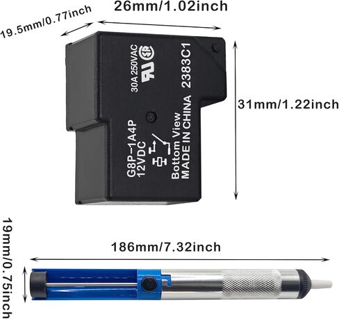 G8P-1A4P-12VDC 30A 250VAC مجموعة ترحيل ثنائي الفينيل متعدد الكلور محاط بالكامل مع مضخة المصاص لحام-مثالية للوحة الكمبيوتر أو التطبيقات المثبتة على اللوحة ، يحل مشكلة رمز F01 من المجفف in Saudi Arabia