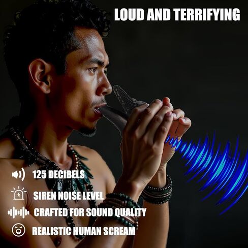 Aztec Death Whistle, Reaches over 125 Decibels Loud Real Screaming Collectible Traditional Aztec Death Whistle Loudest Authentic Human Sounding Screams Loud Halloween Costumes Gift Self defense in Saudi Arabia