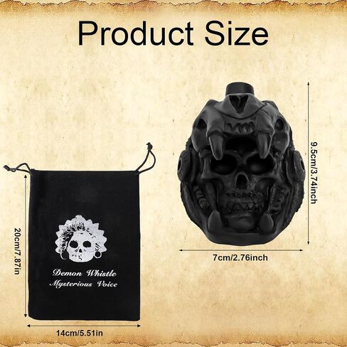 Aztec Death صافرة ، Skull Quetzalcoatl Design 125+ Decibels بصوت عالٍ أصيلة يصرخ صراخ حرب صراخ حقيقي مع هدايا حقيبة الرباط (أسود) in Saudi Arabia