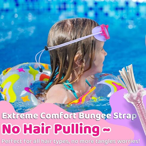 Vvinca Kids Swim Goggles, 2 Pack Toddlers Swimming Goggles Bungee Strap No Hair Pulling Anti-Fog/UV Pool Goggles for Age 3-10 in Kuwait