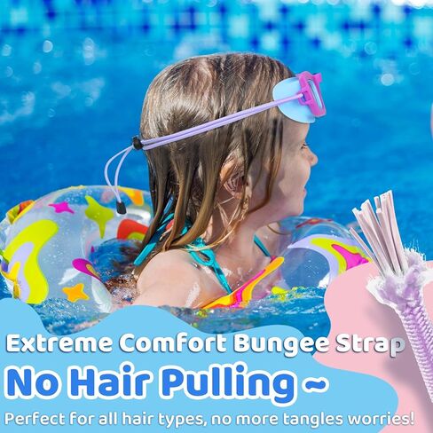 Vvinca Kids Swim Goggles, 2 Pack Toddlers Swimming Goggles Bungee Strap No Hair Pulling Anti-Fog/UV Pool Goggles for Age 3-10 in Kuwait