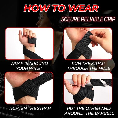 FIGHTSENSE Lifting straps for weightlifting, Gym wrist straps for men women, Neoprene Padded Cotton Weightlifting Straps for Bodybuilding, Powerlifting, Deadlifting and strength training in Kuwait