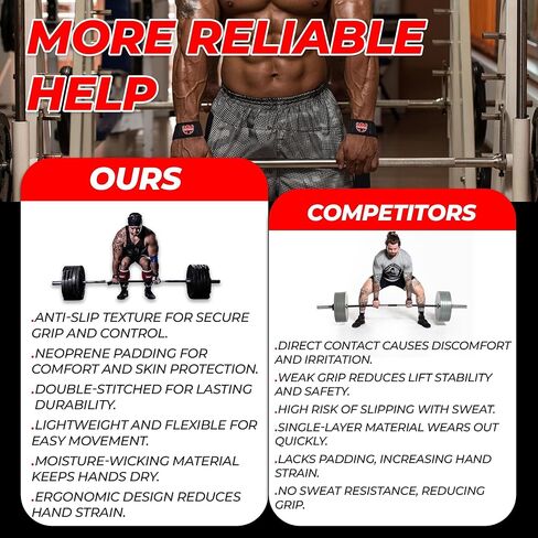 FIGHTSENSE Lifting straps for weightlifting, Gym wrist straps for men women, Neoprene Padded Cotton Weightlifting Straps for Bodybuilding, Powerlifting, Deadlifting and strength training in Kuwait