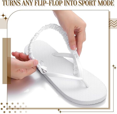 6 Pcs Adjustable Flip Flop Back Straps Removable Yoga Sling Ankle Straps for Adults Prosthetics Convert Sandals to Sport Mode for Hiking Beach, Water Activities Beach Wedding in Saudi Arabia