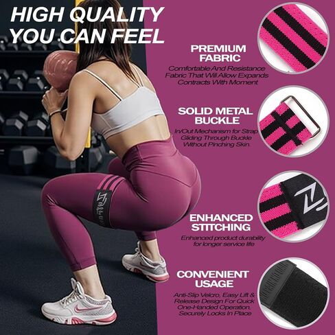 BFR Occlusion Bands for Women Legs Glutes Hip Building, Comfortable Elastic Booty Bands for Blood Flow Training Workouts Fast to Lift Your Butt,Squat,Thigh,Fitness in Saudi Arabia