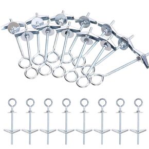 Glarks 15pcs M4 x 75mm O-Shaped Eye Bolt Toggle Anchors Set for Drywall, Toggle Bolts, Butterfly Anchors, Spring Toggle Wing Bolts for Ceiling, Sheetrock, Hollow Wall in Kuwait