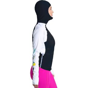 Tuga Women's Snorkel Hooded Rashguard ، Hawaii Fish ID ، UPF 50+ ، USA Made in Saudi Arabia