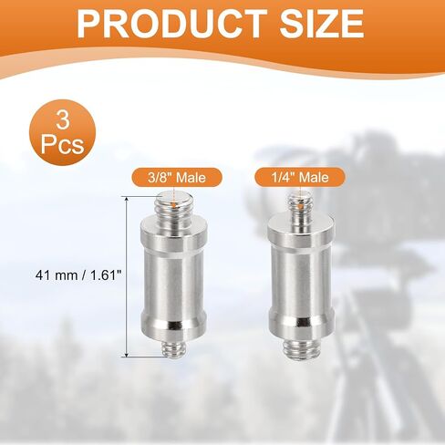 محول مسامير كاميرا كاميرا Patikil 3/8 "إلى 1/4" من الذكور ، 6 حزمة ترايبود محول المسمار حنفية للضوء الحذاء الساخن حذاء بارد محول الكرة فلاش ، أسود in Saudi Arabia
