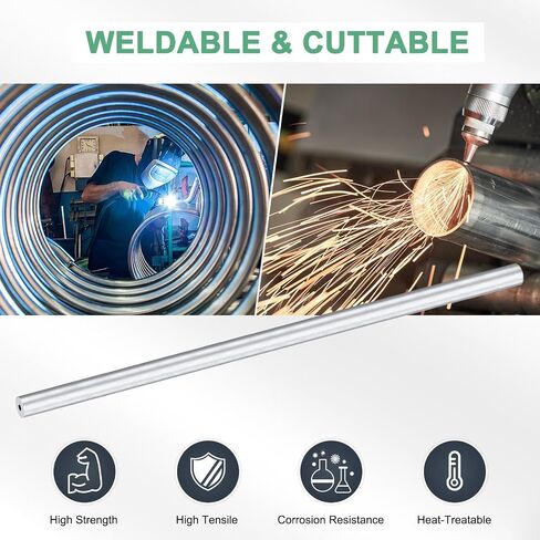 1-Pack 250mm 6063 Aluminum Round Tube, 18mm ID 20mm OD Seamless Aluminum Tubing for Construction/Machining/DIY Crafting, Metal Straight Pipe [0.71x0.79x9.8IN] in Saudi Arabia