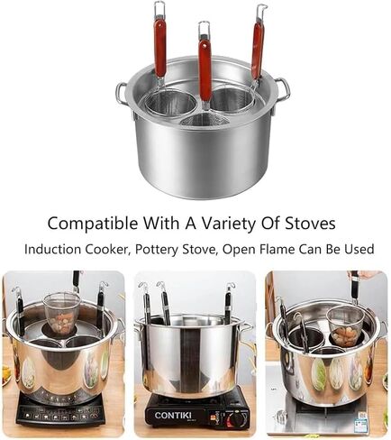 Pasta Pots Stainless Steel Cooker Insert Set, Commercial Stock Pot With Pasta Pot And Insert Strainer Steamer Basket For Home Kitchen Restaurant Cookware, 5 Holes in Saudi Arabia