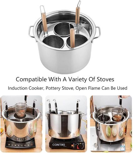 Stainless Steel Noodle Boiler Pot with Divider and Colander Strainer - Multifunctional Kitchen Cooker for Home and Commercial Use in Saudi Arabia