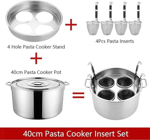 Stainless Steel Noodle Cooker, 3/4/5 Hole Noodle Cooker Liner Set, Restaurant Kitchen Tools Noodle Cooker Set for Home Kitchen in Saudi Arabia