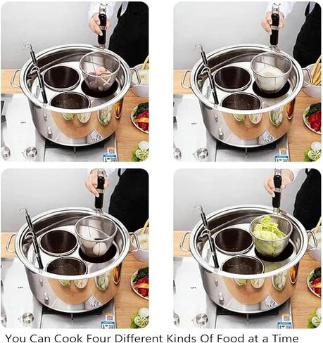 Stainless Steel Noodle Cooker, 3/4/5 Hole Noodle Cooker Liner Set, Restaurant Kitchen Tools Noodle Cooker Set for Home Kitchen in Saudi Arabia