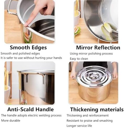 Stockpots,Cooking Pot Commercial Pasta Cooker Set,Multifunctional with Divider and Colander Strainer,Stainless Steel Stock Pot for Home Kitchen,Commercial Cooking Pot in Saudi Arabia